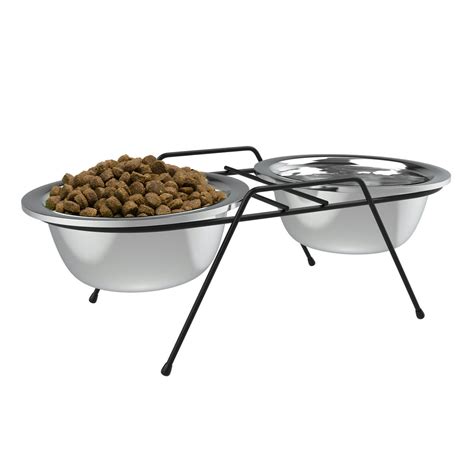 Petmaker Stainless Steel Elevated Pet Bowls With Non Slip Iron Stand