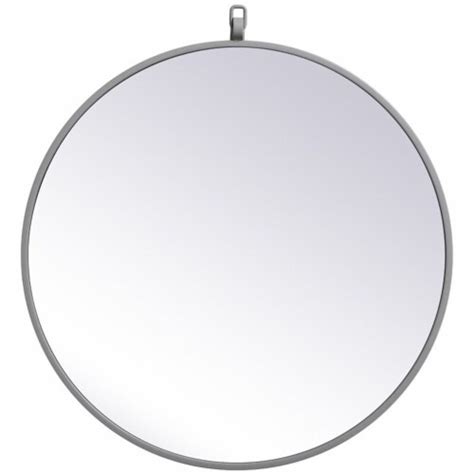Elegant Decor Eternity 21 Round Mid Century Metal Frame Hooked Mirror In Gray 1 Harris Teeter