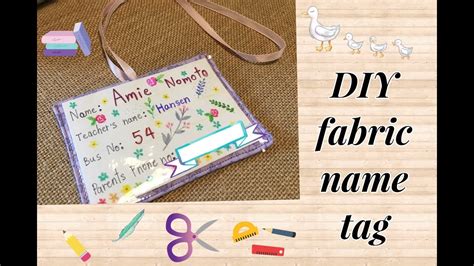 Back To School Project Diy Fabric Name Tag Sewing