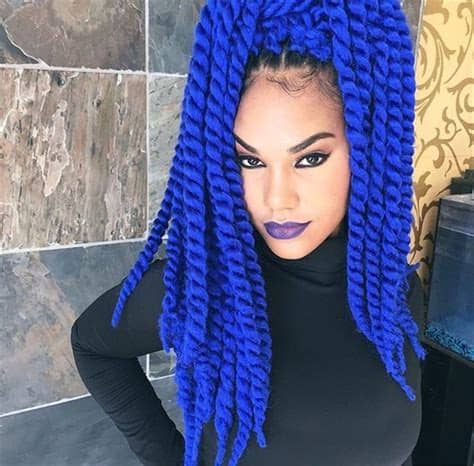 With hundreds of jumbo box braid hairstyles out there it's easy to find a style for you and it's such a beautiful way to wear your hair. Eunice Blue Color Havana Twist Crochet Braids With ...