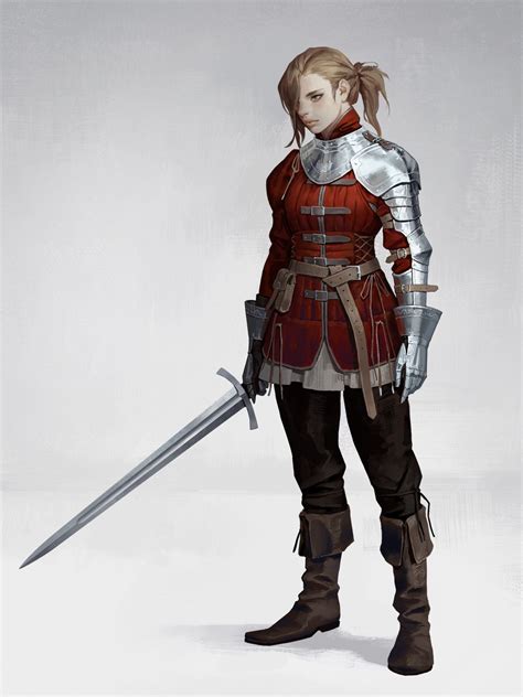 Medieval Concept Dongho Kang Warrior Woman Female Armor Character Portraits