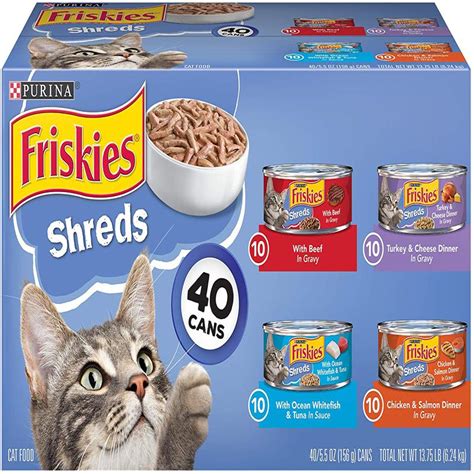 Yes, with wet cat food, your cat will get more water in her diet than through dry food alone and the high protein will support her lean muscles. Purina Friskies Canned Wet Cat Food 40 ct. Variety Packs ...