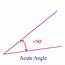 Acute Angle Any Measuring Less Than 90 Degrees