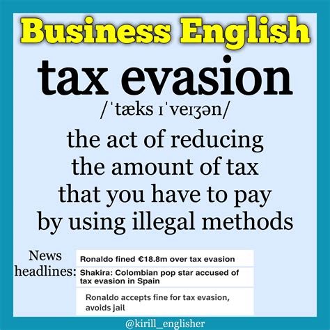 Tax Evasion Business English American Idioms Idioms Vocabulary
