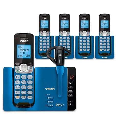 5 Handset Connect To Cell Phone System With Cordless Headset Ds667v