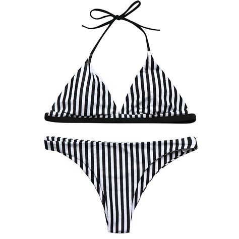2019 Summer Sexy Bikinis Women Backless Swimsuit Bikini Set Striped