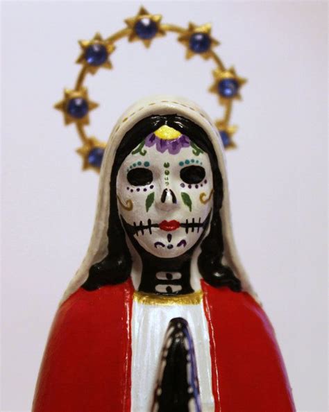 Upcycled Virgin Mary Day Of The Dead Madonna Etsy Mary Day Day Of