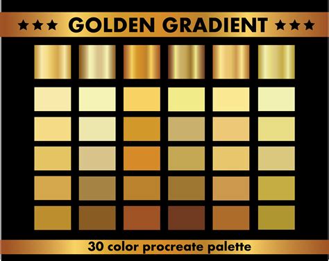 Golden Gradientprocreate Palette Metallic Gradientsgold Color Palette