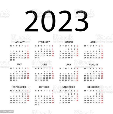 Calendar 2023 Illustration Week Starts On Monday Calendar Set For 2023