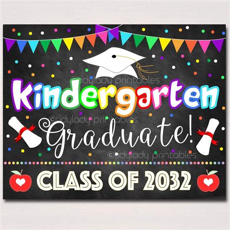Kindergarten Graduation Photo Sign Class Of 2032 Digital Instant