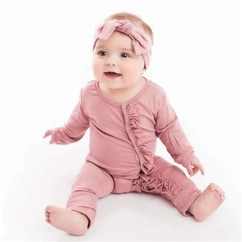 Pudcoco Newborn Kids Baby Girl Ruffled Pink Rompers Single Breasted