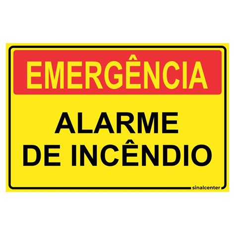 Placa de emergência alarme de incêndio