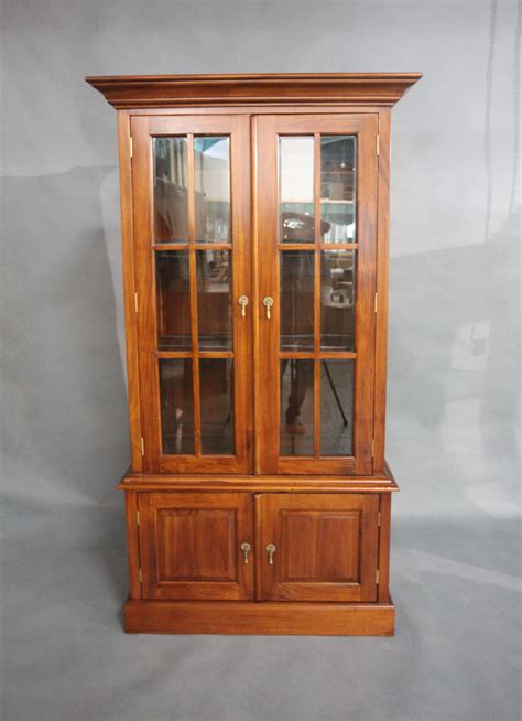 It is necessary that the side walls where the shelves. Solid Mahogany Wood Bookcase with Glass Doors and Cupboard ...