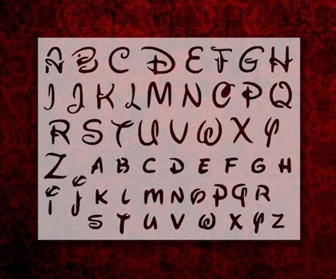 Disney Alphabet Letters 12 Font Custom Stencil Multiple Etsy
