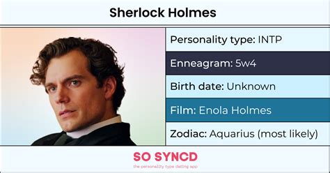 Sherlock Holmes Personality Type Zodiac Sign Enneagram So Syncd