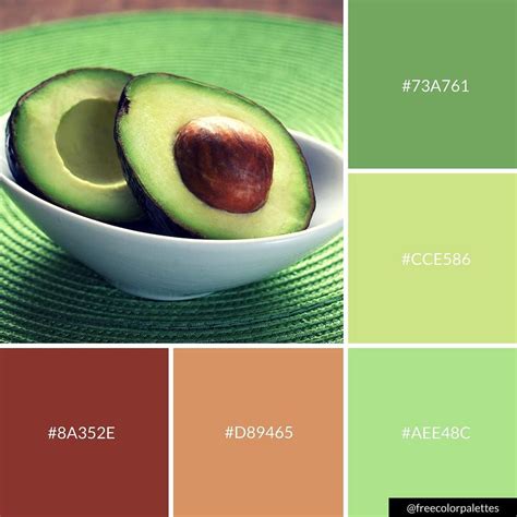 Avocado Healthy Eating Green Earthy Color Palette Inspiration