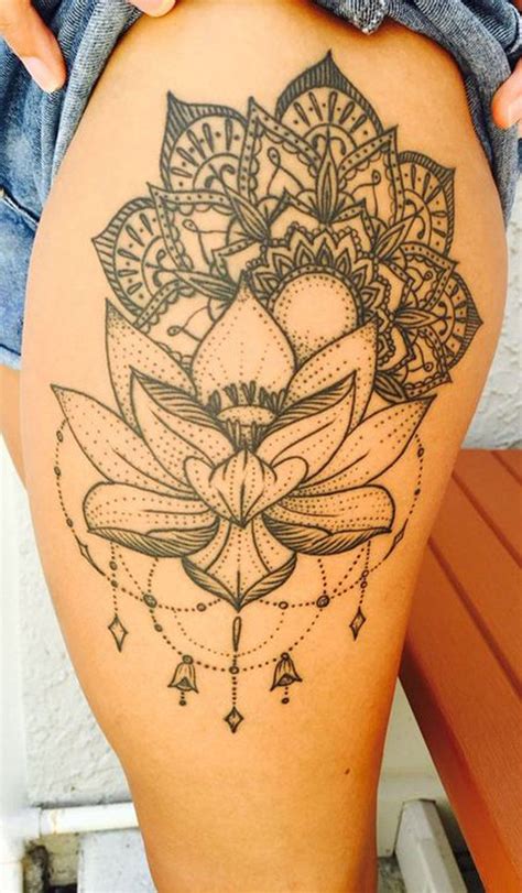 mandala tattoo thigh