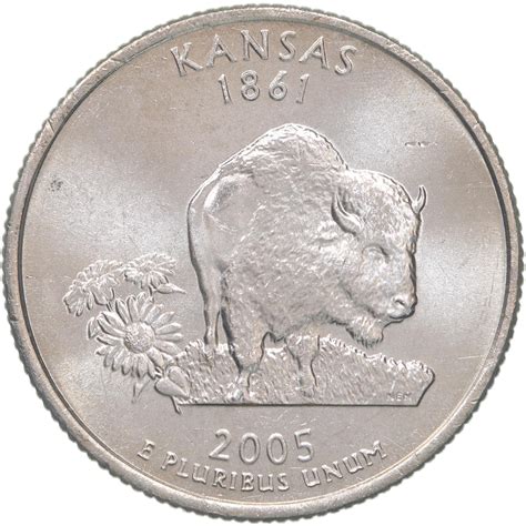 2005 D State Quarter Kansas Bu Cn Clad Us Coin Daves Collectible Coins