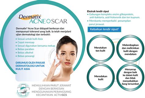 The lightweight formula encourages skin healing to reduce the length, color and raised appearance of marks. Dermatix Acne Scar - Tanggalkan Parut Jerawat Sekarang!
