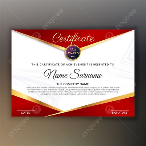 Scarlet Red Award Certificate Design Template Download On Pngtree