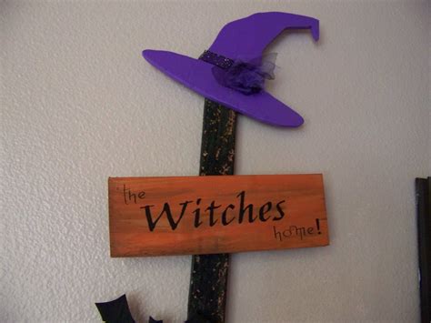 Amazing Halloween Witch With A Broom Stake Sign Decoration For Your