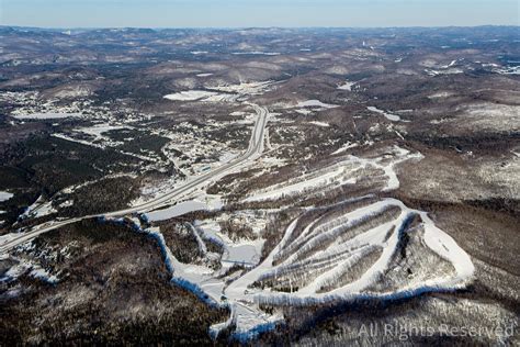 Overflightstock™ Mont Blanc Ski Resort Quebec Canada Aerial Stock Photo
