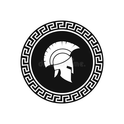 Vector Illstration Of Greek Helmet And Shield Helmet Icon Isolated