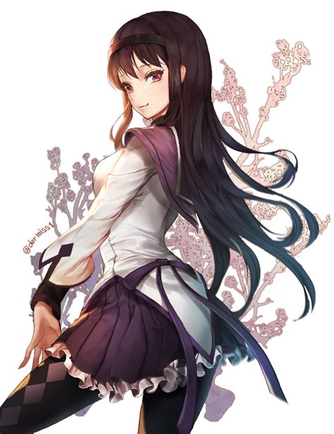 Safebooru Akemi Homura Black Hair Blush Dress Long Hair Magical Girl