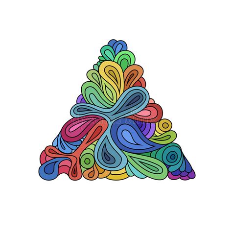 Wavy Hipster Triangle Hand Drawn Triangle Composed From Waves And