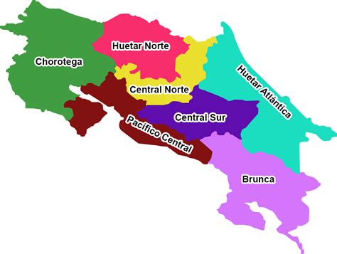 Localización De Las Regiones Y Aspectos Socioeconómicos En Costa Rica