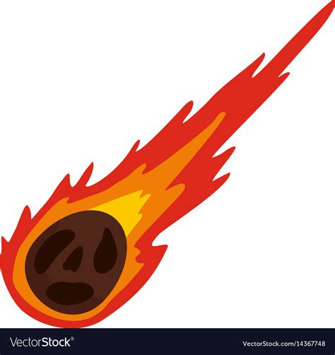 Meteorite Icon Isolated Royalty Free Vector Image