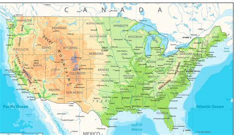 Geographical Map Of Us