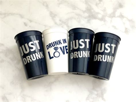 Drunk In Love And Just Drunk Stadium Cups Bachelorette Party Etsy