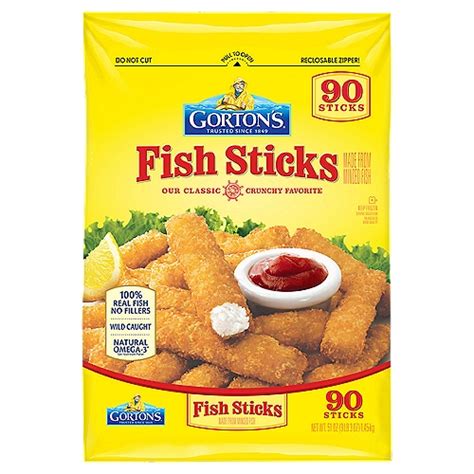 Gortons Crunchy Breaded Fish Sticks Cut From Real Fish Wild Caught