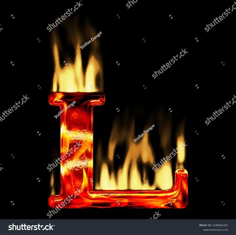 Burning Letter On Black Background Font3d Stock Illustration 2240916347