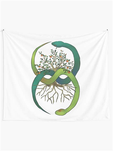 Ouroboros Tree Of Life Tapestry By Wieskunde Redbubble