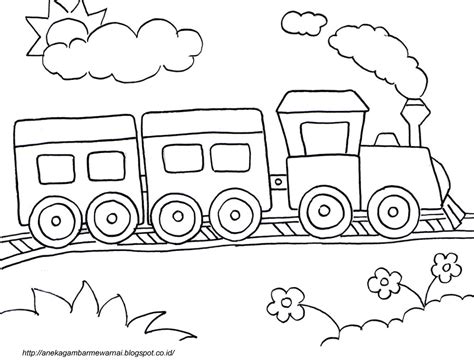 Gambar Mewarnai Kereta Api Untuk Anak Paud Dan Tk