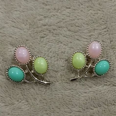Vintage Pastel Cabochons Sarah Coventry Earrings | Jewelry, Stud