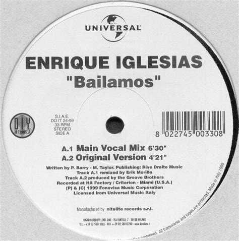Enrique Iglesias Bailamos Vinyl Discogs