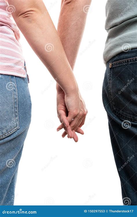 Man And Woman Holding Hands Stock Image Image Of Studio Female