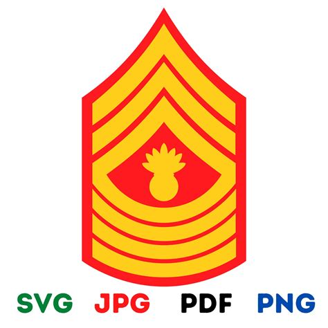 Usmc Enlisted Rank E 9 Master Gunnery Sergeant Mgysgt Svg Etsy