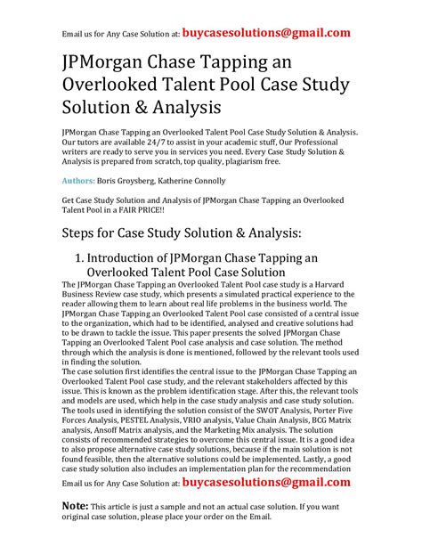 Calaméo Jpmorgan Chase Tapping An Overlooked Talent Pool Case Study