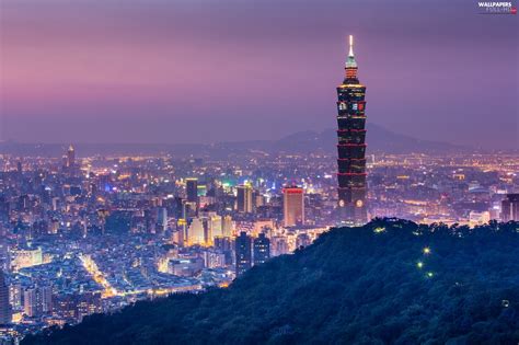 Night Taipei 101 Town Full Hd Wallpapers 2048x1365