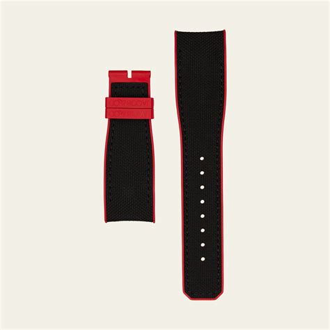 Jacob And Co Black Rubber Cordura Pattern Red Rubber M