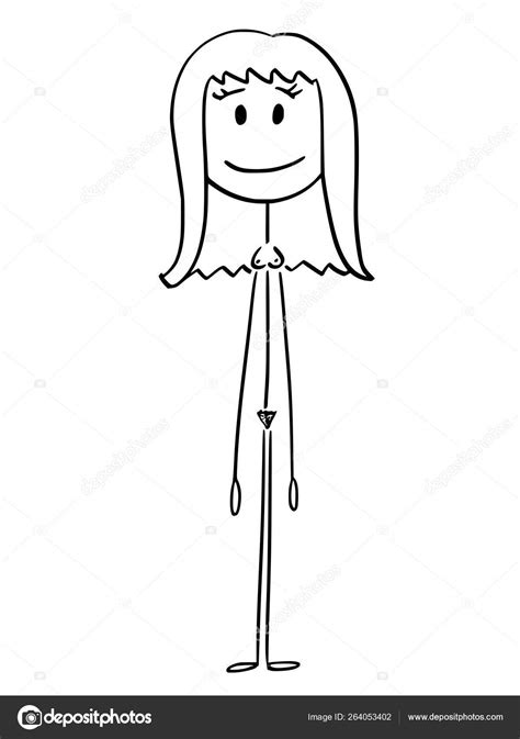 Cartoon Of Front Of Naked Or Nude Stick Figure Woman Standing Stock My Xxx Hot Girl