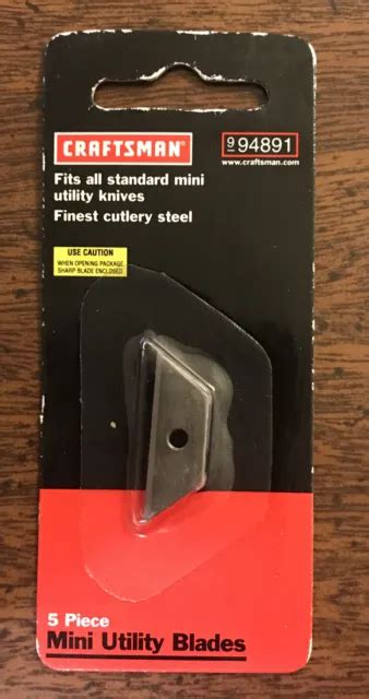 Craftsman 5 Piece Cutlery Steel Mini Utility Knife Box Cutter Blades
