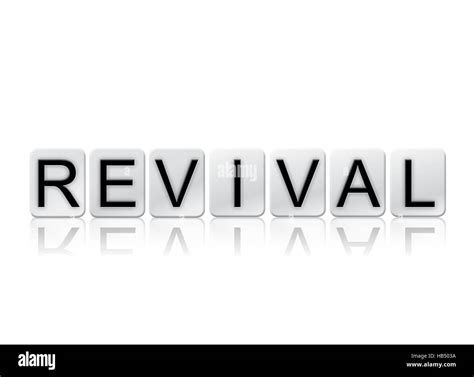 The Word Revival Written In Tile Letters Isolated On A White