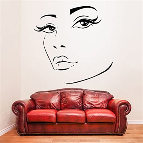 87 X 85 Vinyl Wall Decal Womens Elegant Face Silhouette Sexy Teens Art Painting Supplies
