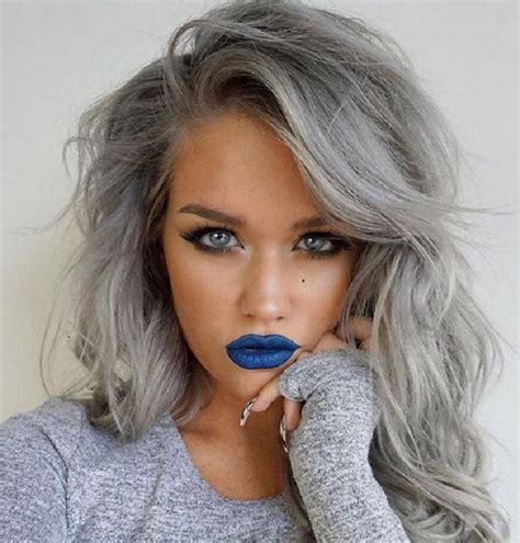 Women Grey Blue Hair Color Trends For All Season And All