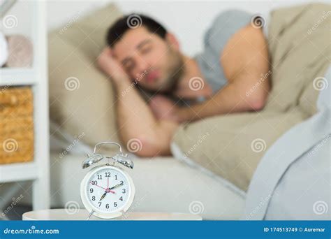 Alarm Clock Waking Sleeping Man In Bed Stock Image Image Of Napping